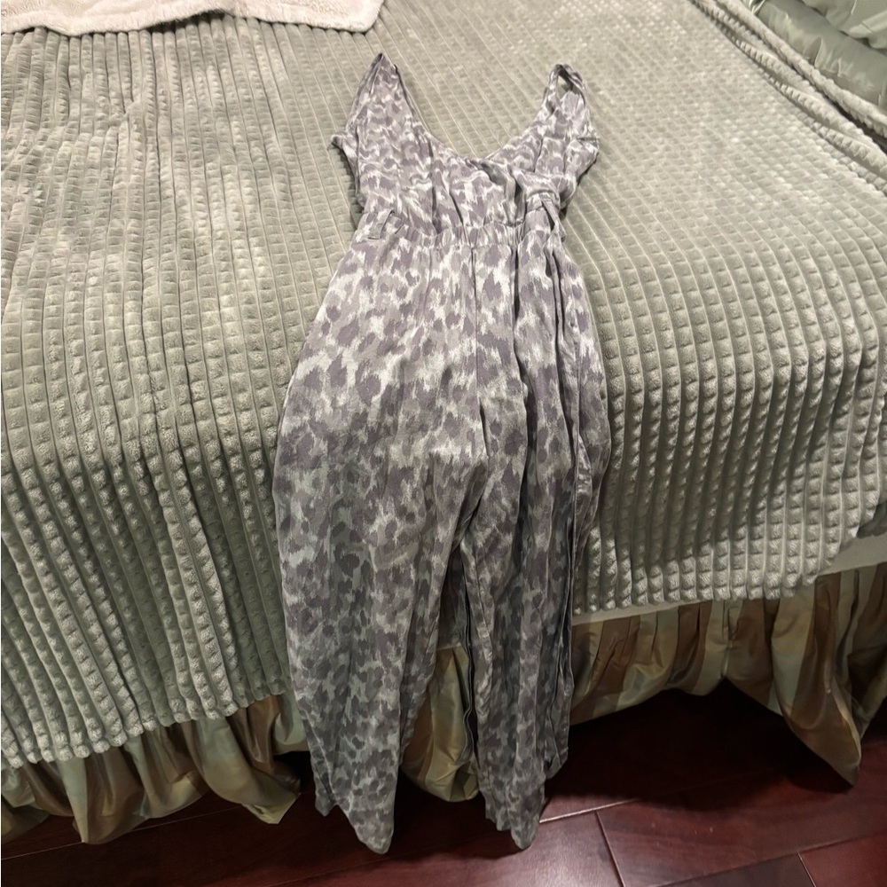 Cloth & Stone Gray Jumpsuit with Smocked Bodice